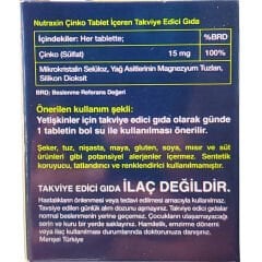Nutraxin Zinc 15 mg Çinko Sülfat 100 Tablet