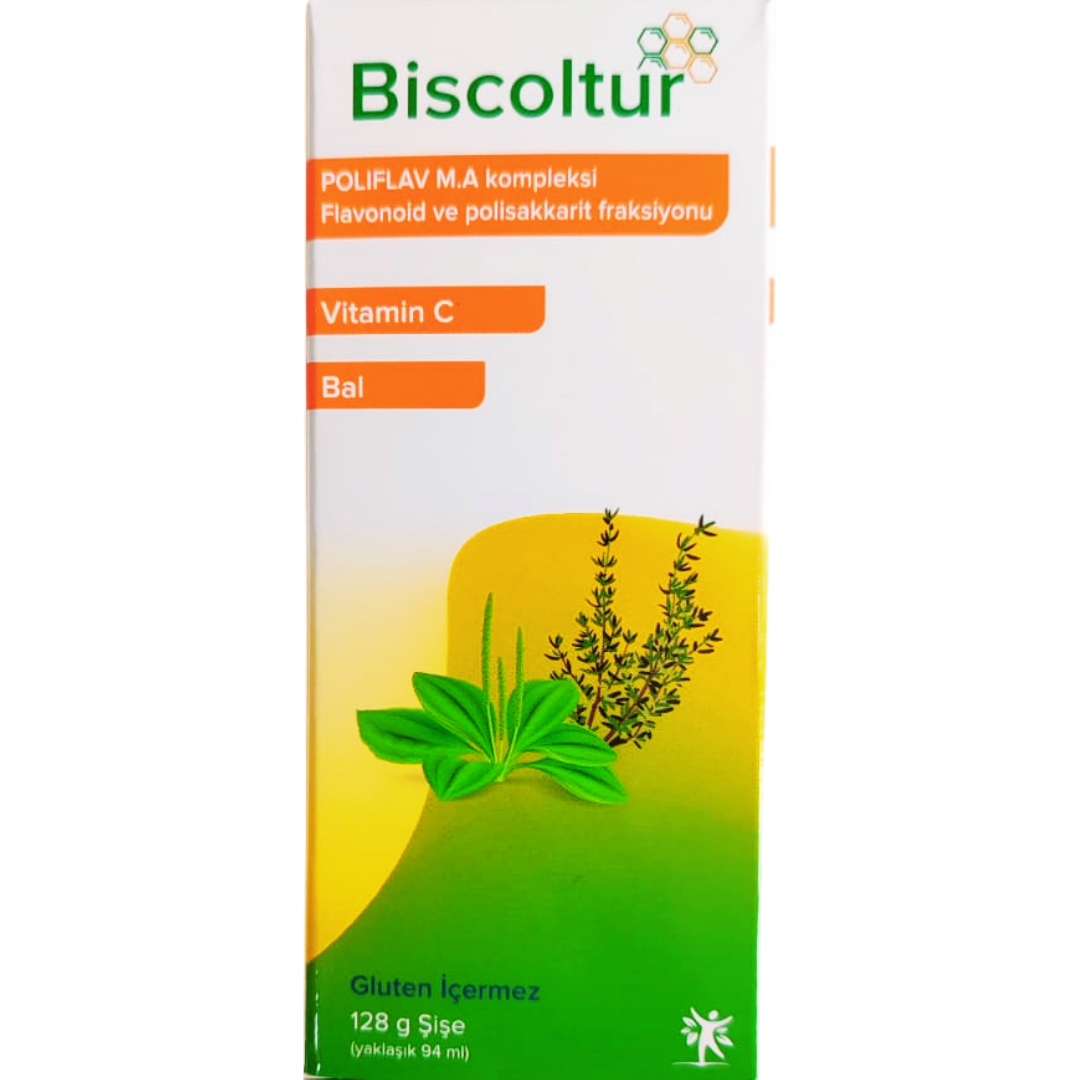 Biscoltur Kekik C Vitamini Bal ve Sinirliot İçeren Sıvı Takviye Edici 128 gr