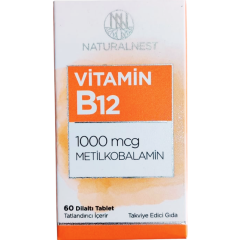 Naturalnest Vitamin B12 Metilkobalamin 1000 mcg 60 Dilaltı Tablet