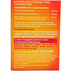 Nutraxin Vitals Vitamin-C 28 Çiğneme Tableti