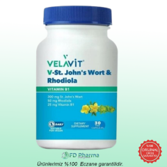 Velavit V-St.Johns Wort Rhodiola Takviye Edici Gıda 30 Kapsül