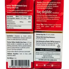 Lectus Metilkobalamin B12 Dil Altı Sprey 5 ml