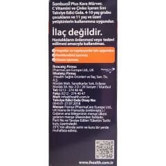 Sambucol Plus Kara Mürver Özütü C Vitamini Çinko Şurup 120 ml