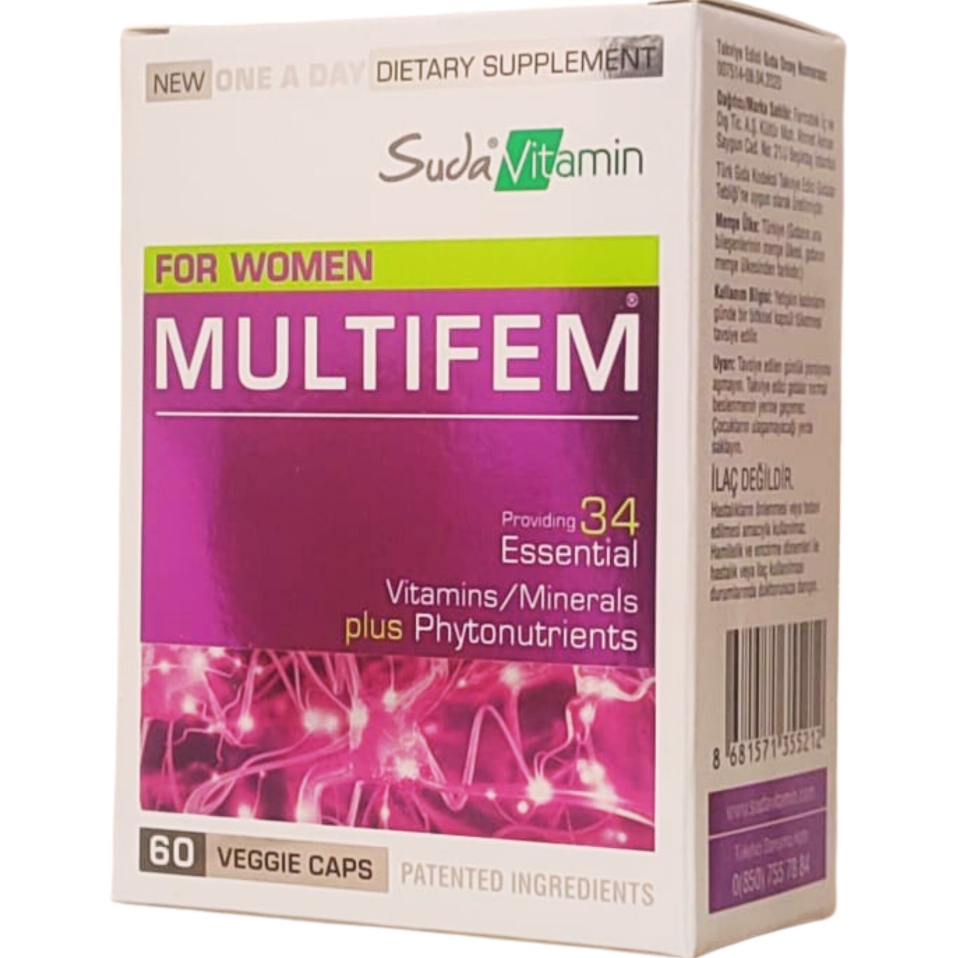 Suda Vitamin Multifem For Women Multivitamin 60 Bitkisel Kapsül