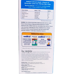 Wellkid Calcium Liquid Şurup 150 ml
