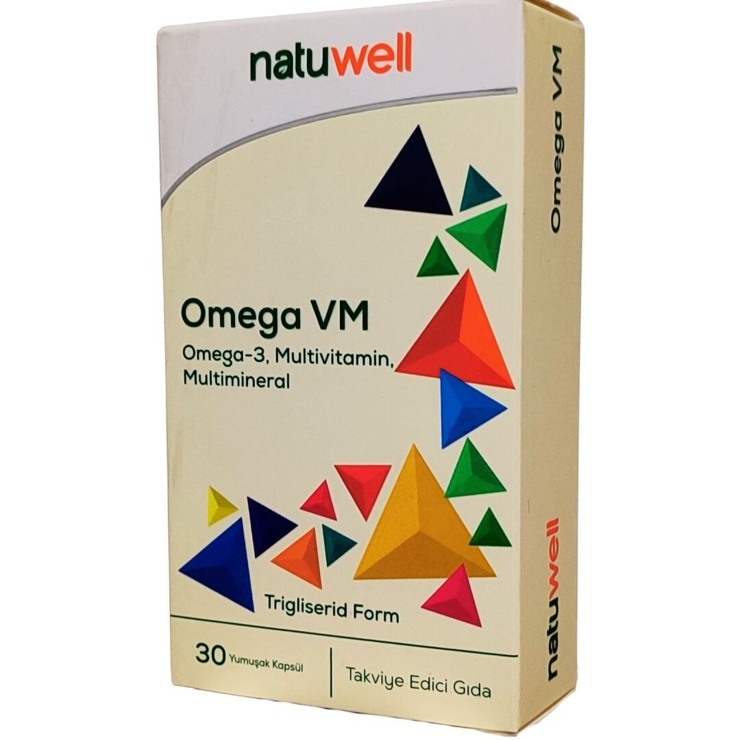 Natuwell Omega VM Omega-3 Multivitamin Multimineral 30 Yumuşak Kapsül