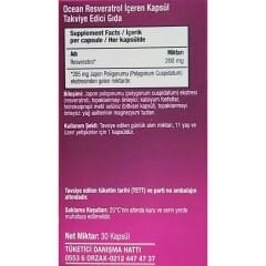 Orzax Ocean Resveratrol 200 mg 30 Kapsül