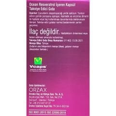 Orzax Ocean Resveratrol 200 mg 30 Kapsül