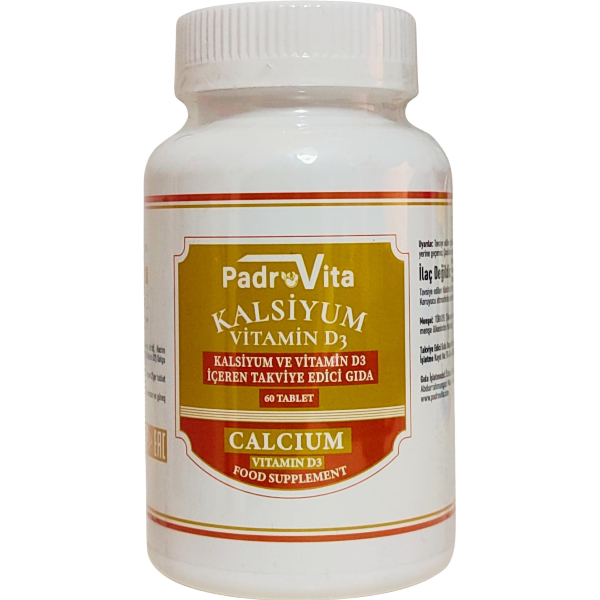 Padrovita Kalsiyum D3 60 tablet