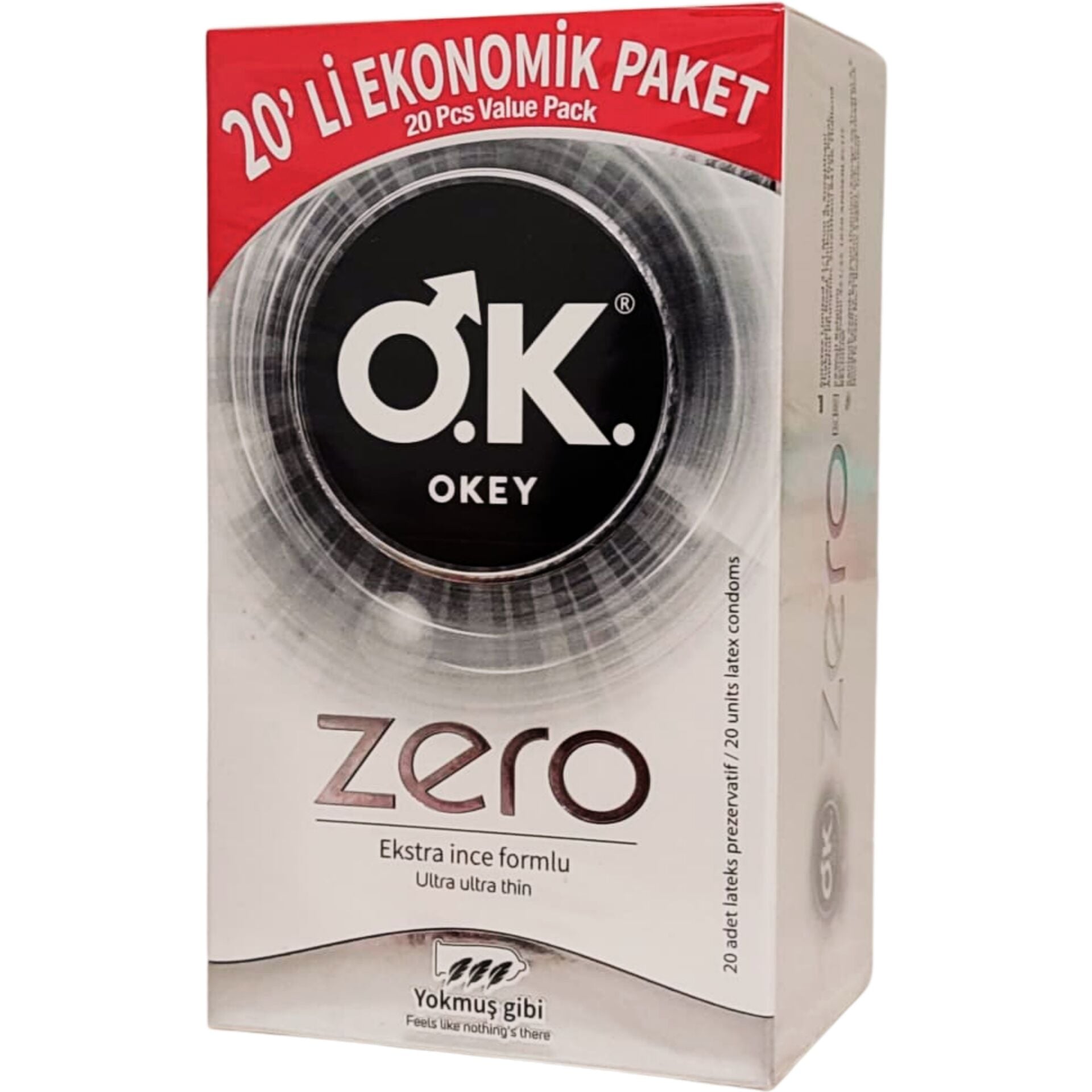 OKEY Zero Ekstra İnce Prezervatif 20’li Ekonomik Paket