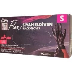 Reflex Flex Yeni Nesil Hibrit Siyah Pudrasız Eldiven Small 100'lü