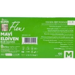 Reflex Flex Yeni Nesil Hibrit Mavi Eldiven Medium 100'lü