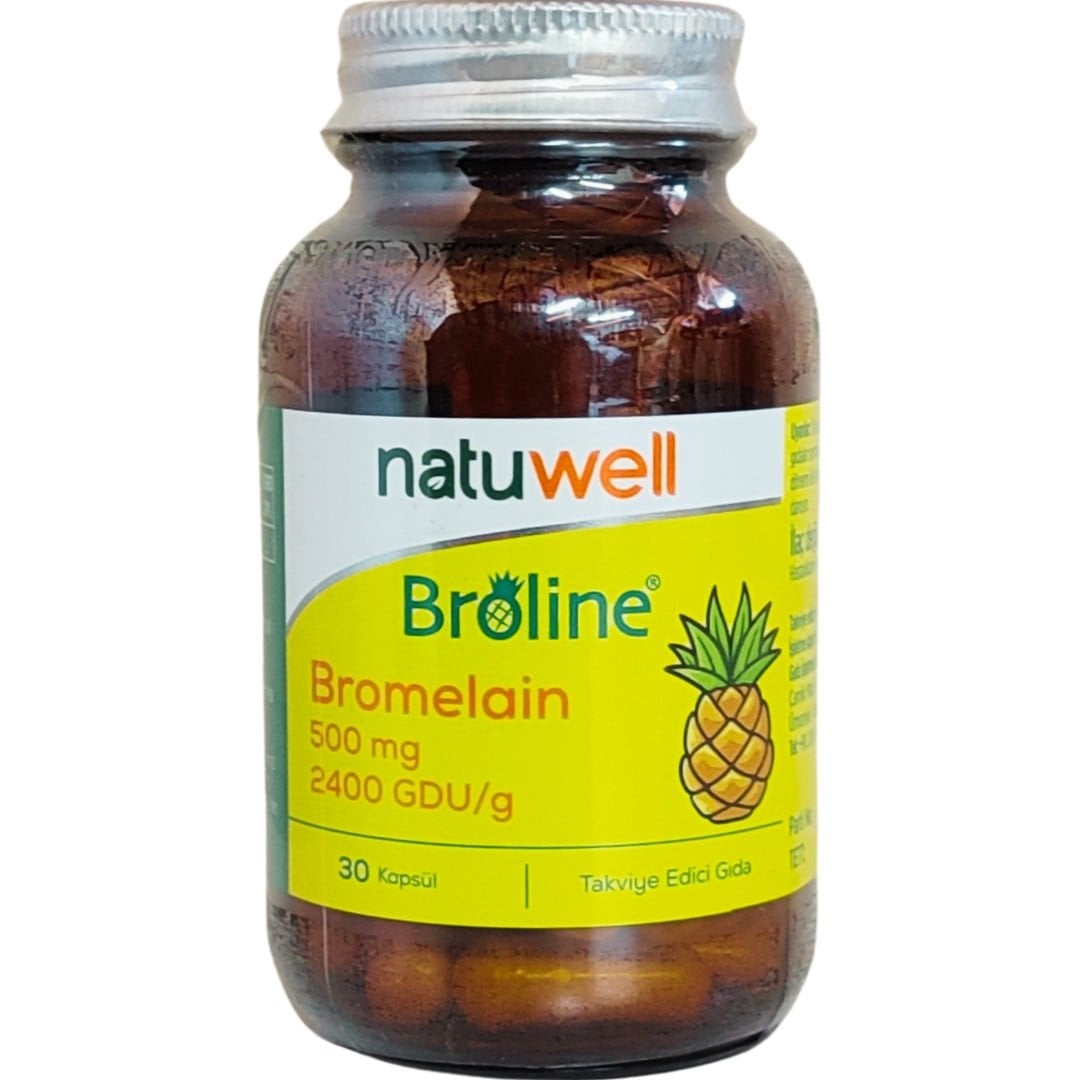 Natuwell Broline Bromelain 500mg Takviye Edici Gıda 30 Kapsül