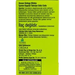 Orzax Ocean Ginkgo Biloba Takviye Edici Gıda 30 Bitkisel Kapsül