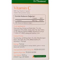 Dr.Thomson Vitamin C İçeren Takviye Edici Gıda 1000 mg 30 Tablet