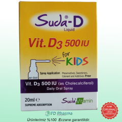 Suda Vitamin Çocuklar İçin Günlük Oral Sprey D3 500 IU 20 ml