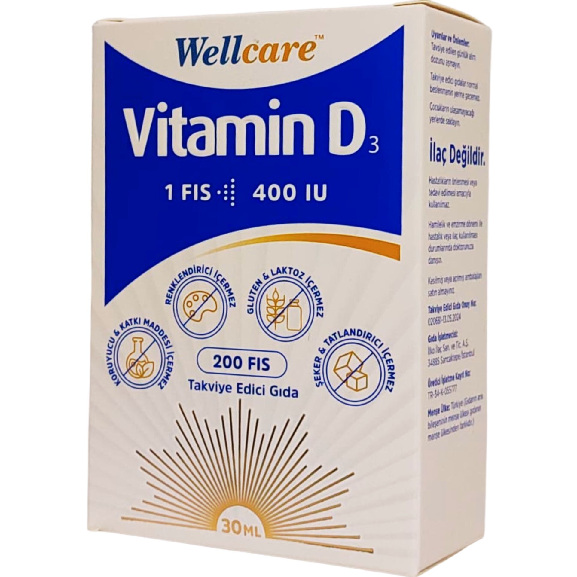 Wellcare Vitamin D3 400 IU 30 ml