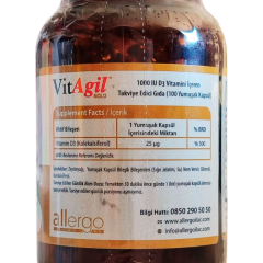 Allergo VitAgil Gold Vitamin D3 1000 IU 100 Kapsül