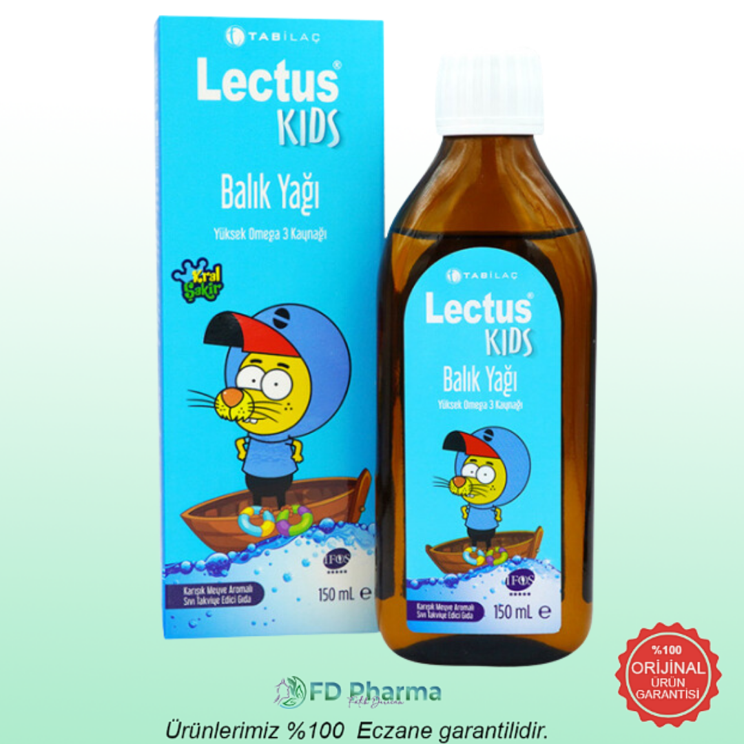 Lectus Kids Kral Şakir Karışık Meyve Aromalı Balık Yağı 150 ml