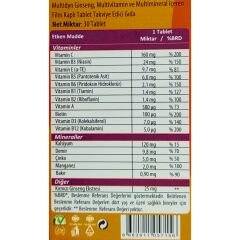 Sanmark Multidyn Ginseng, Multivitamin ve Multimineral 30 Tablet