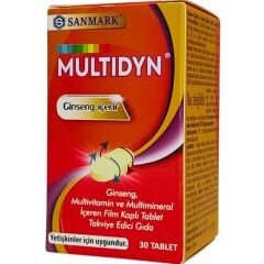 Sanmark Multidyn Ginseng, Multivitamin ve Multimineral 30 Tablet
