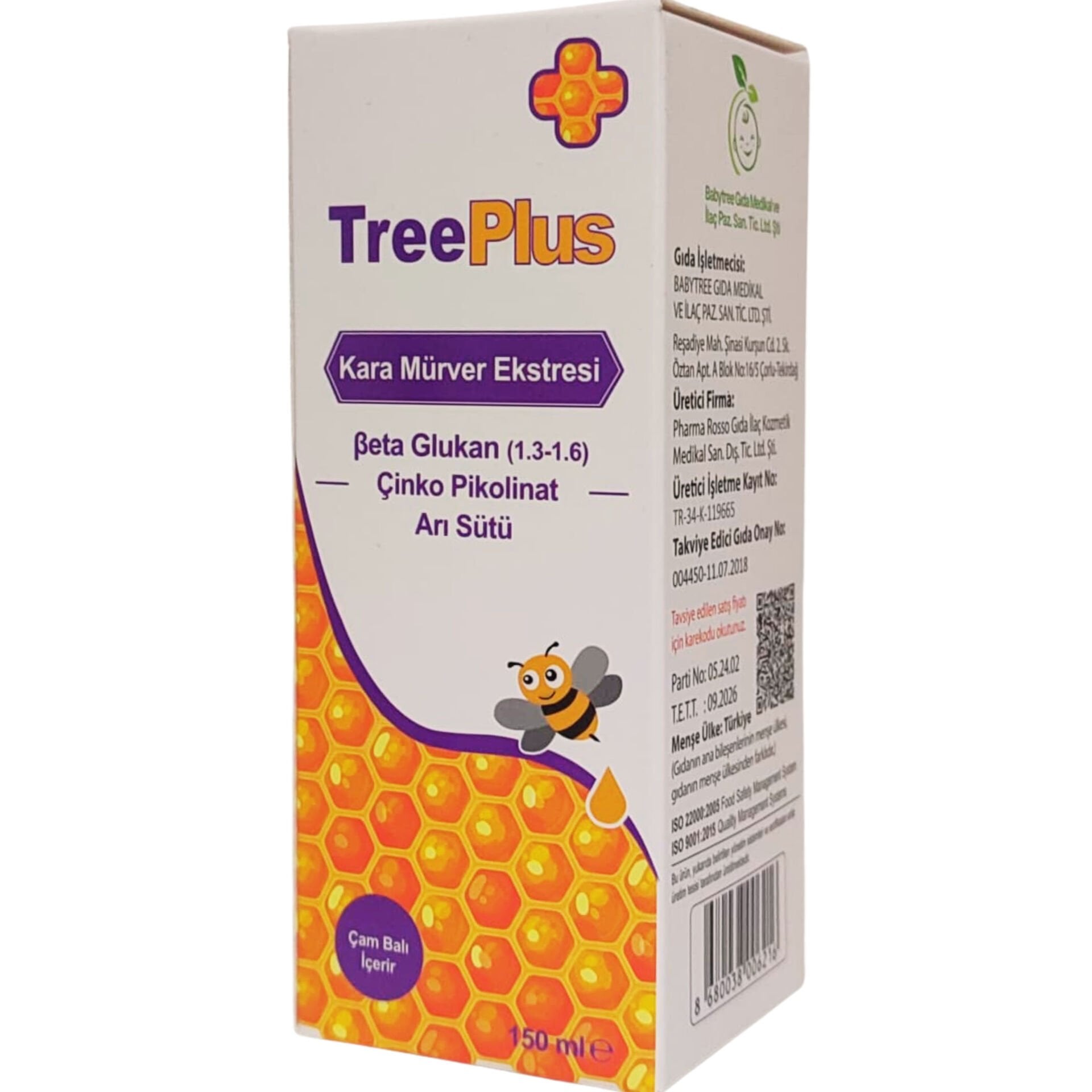 Treeplus Beta Glukan Arı Sütü Şurup 150 ml