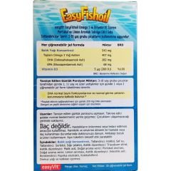 Easy Fish Oil Portakal ve Limon Aromalı Balık Yağı ve D Vitamini 30 Çiğnenebilir Form