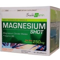 Suda Vitamin Magnesium Shot Portakal Aromalı 20'li 25 ml