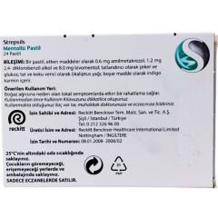 Strepsils Mentollü 24 Pastil