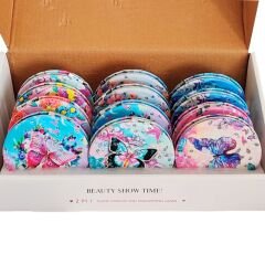 Simli Desenli Lüks Cep Aynası