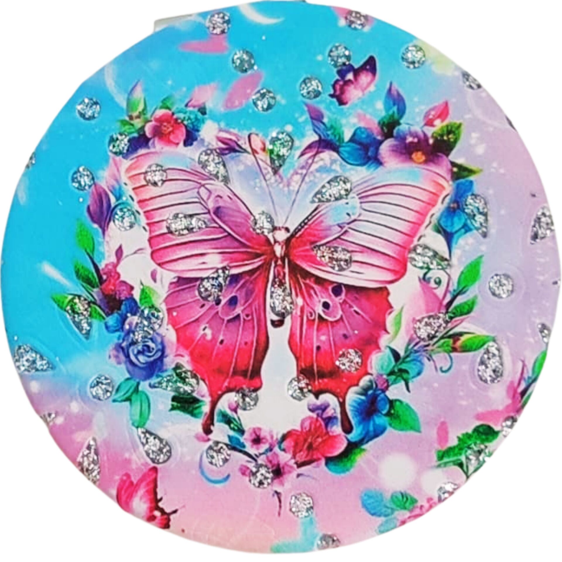 Simli Desenli Lüks Cep Aynası