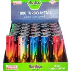 Koko Çakmak 1800 Turbo Metal Doldur Kullan Çakmak