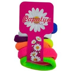 Papatya Renkli Lastik Toka 8'li