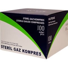Kuteks Steril Gaz Kompres 7,5 x 7,5 (4x25) 100'lü