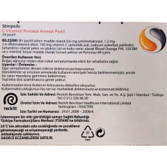 Strepsils Portakal & C Vitamini Aromalı 24 Pastil