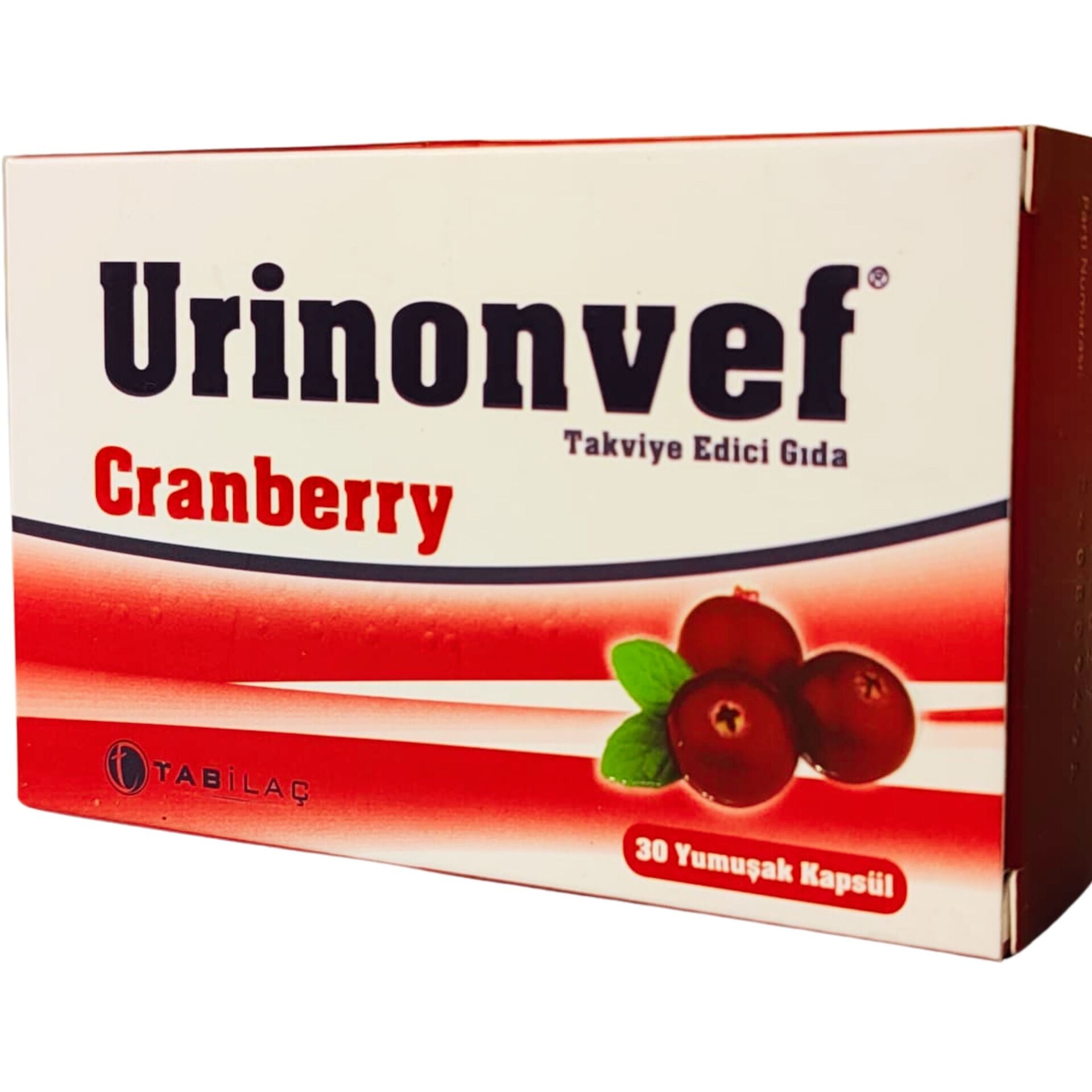 Urinonvef Cranberry 30 Yumuşak Kapsül – Büyük Meyveli Vaksiniyum Ekstresi İçeren Takviye Edici Gıda