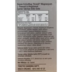 Ocean ExtraMag ThreoG 60 Tablet – Magnezyum L-Treonat, Bisglisinat, Vitamin B6 ve D3 İçeren Takviye Edici Gıda