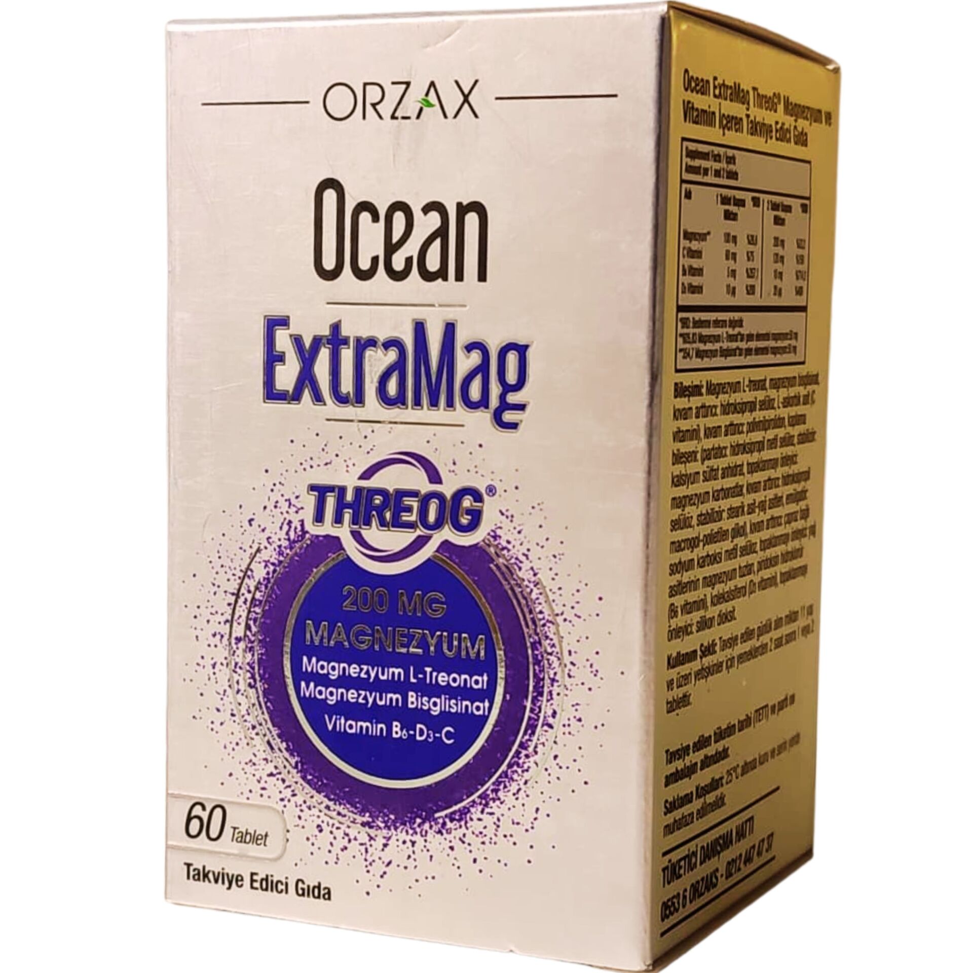 Orzax Ocean ExtraMag Threog Takviye Edici Gıda 60 Tablet