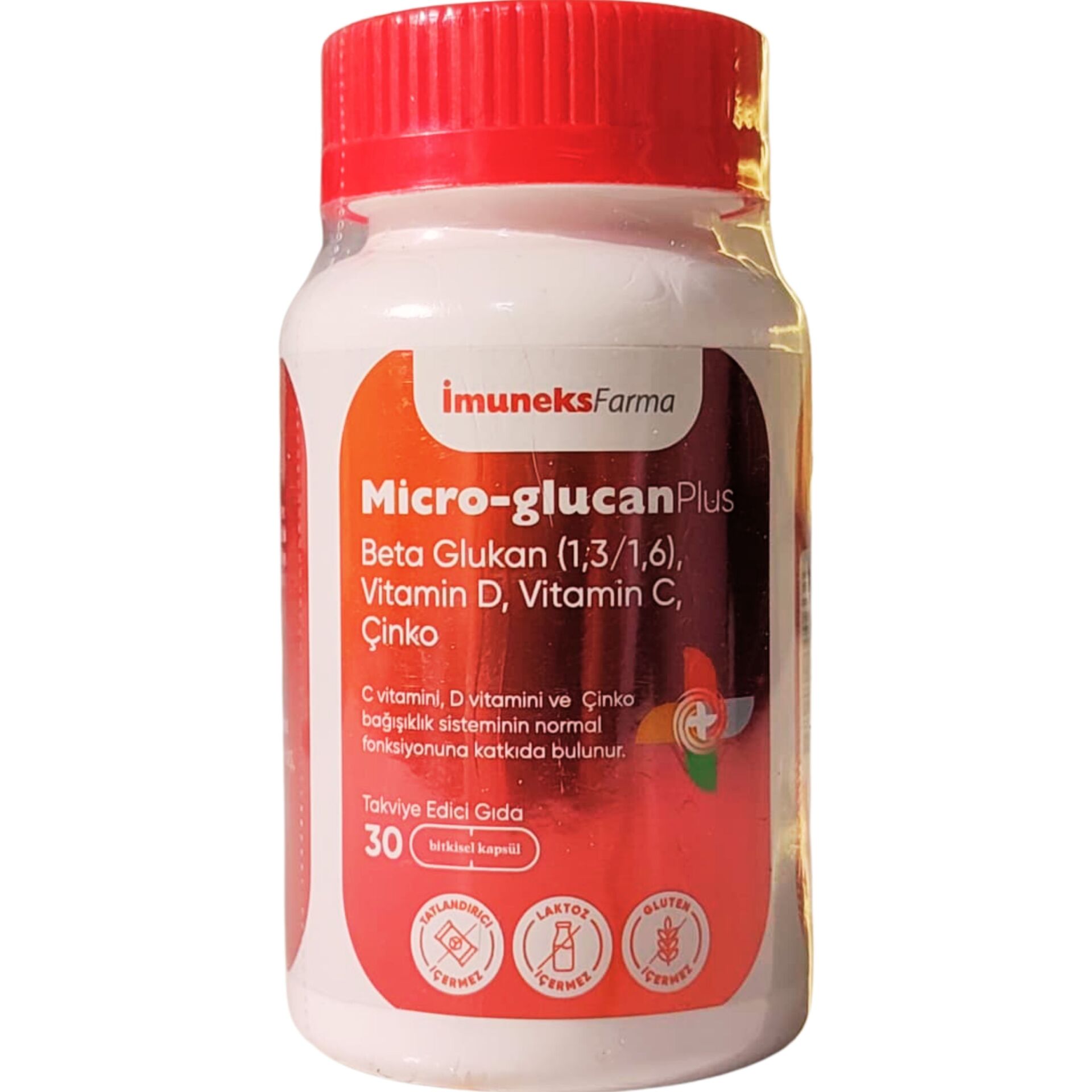 İmuneks Farma Micro-Glucan Plus 30 Bitkisel Kapsül – Beta Glukan, C Vitamini, D Vitamini ve Çinko