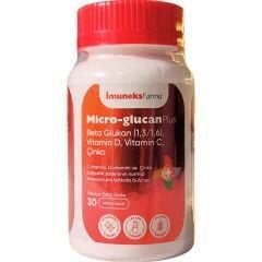 İmuneks Farma Micro-Glucan Plus 30 Bitkisel Kapsül – Beta Glukan, C Vitamini, D Vitamini ve Çinko