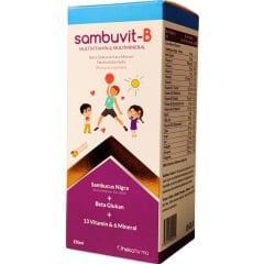Sambuvit-B Multivitamin & Multimineral Beta Glukan ve Kara Mürver İçeren 250 ml Takviye Edici Gıda