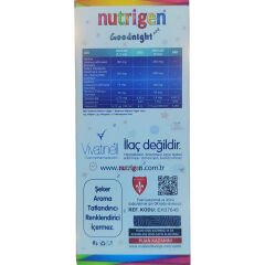 Nutrigen Goodnight 100 ml – Melisa, Mayıs Papatyası, Kediotu, Ihlamur, B1, B6 ve D Vitamini İçeren Sıvı Takviye Edici Gıda