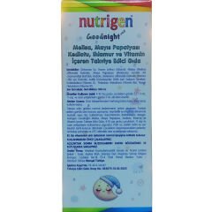 Nutrigen Goodnight 100 ml – Melisa, Mayıs Papatyası, Kediotu, Ihlamur, B1, B6 ve D Vitamini İçeren Sıvı Takviye Edici Gıda
