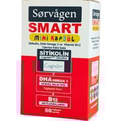 Sorvagen Smart Sitikolin DHA Omega-3 ve B12 60 Mini Kapsül
