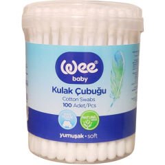 Wee Baby Kulak Çubuğu 100 Adet – %100 Pamuk, Yumuşak ve Natürel