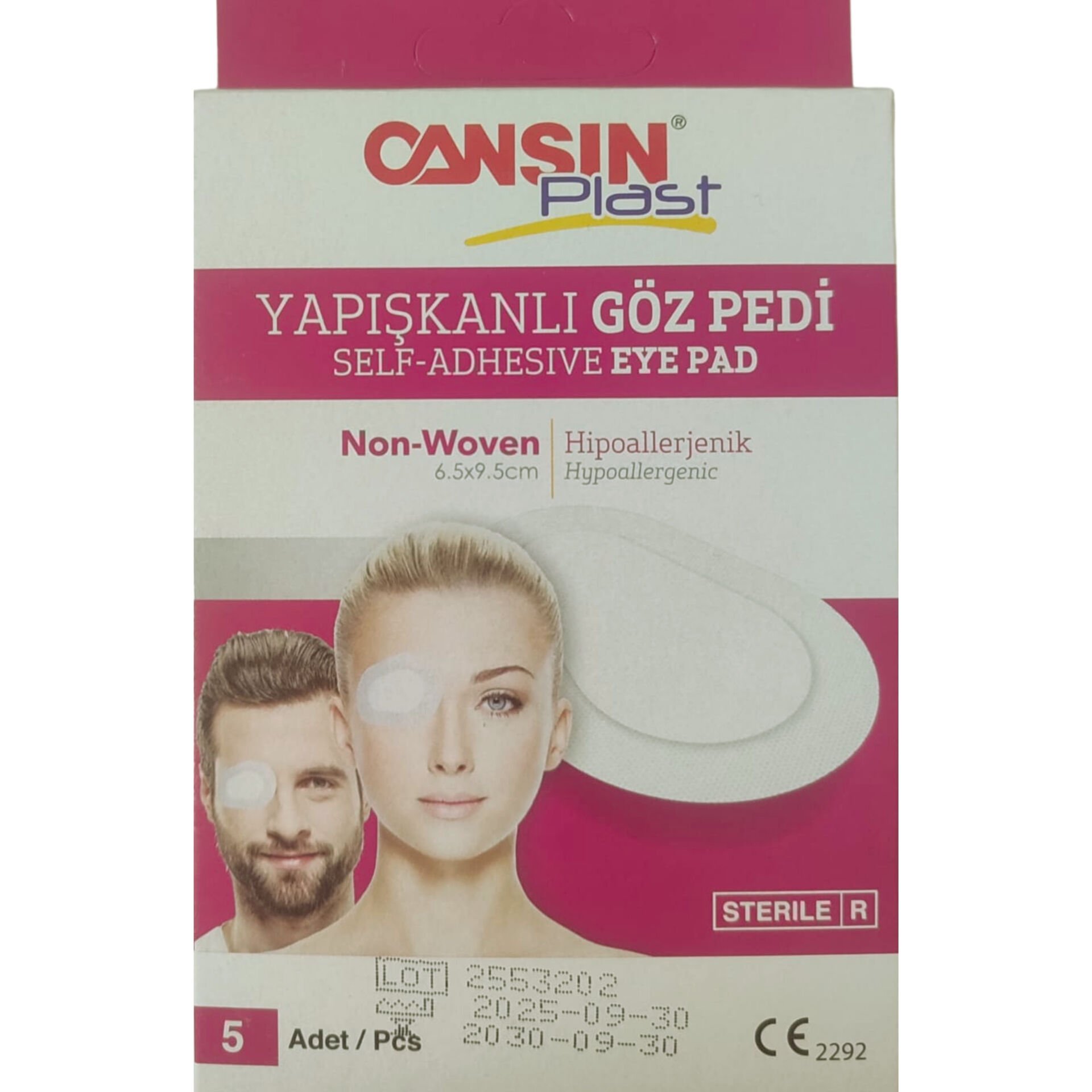 Cansın Plast Yapışkanlı Göz Pedi 6,5 x 9,5 cm – 5 Adet