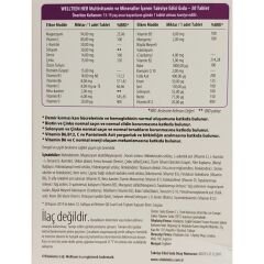 Vitabiotics Wellten Her Multivitamin ve Mineraller İçeren Takviye Edici Gıda 30 Tablet