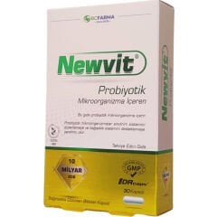 Newvit Probiyotik 30 Kapsül – 10 Milyar KOB, 14 Probiyotik Suş, İnülin ve L-Glutamin