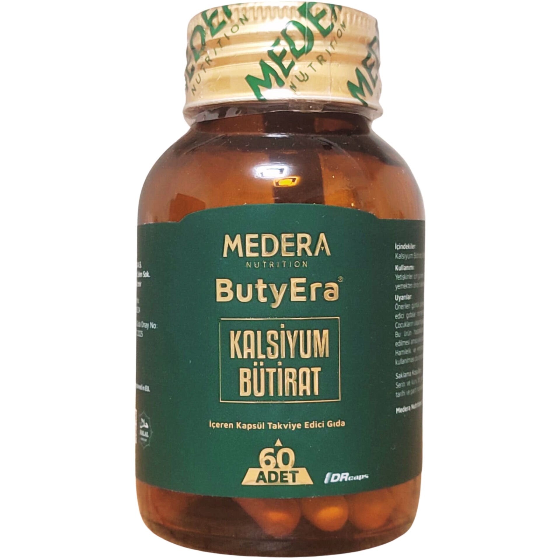 Medera N-Bütirik Asit Kalsiyum İçeren 60 Bitkisel Kapsül - Kalsiyum Butirat - Yeni Kutu