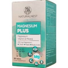 NaturalNest Magnesium Plus Magnezyum, Vitamin ve Mineral İçeren 30 Tablet